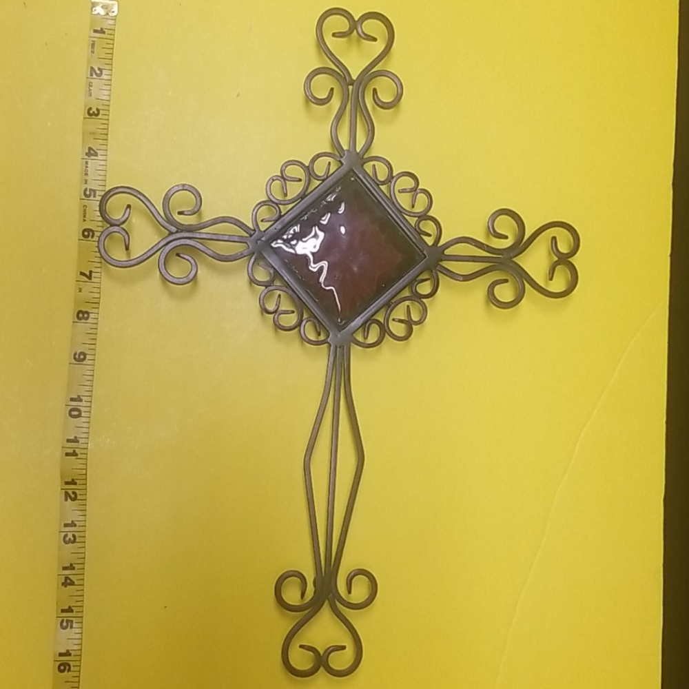 Metal Wrought Iron Cross Wall Decor
